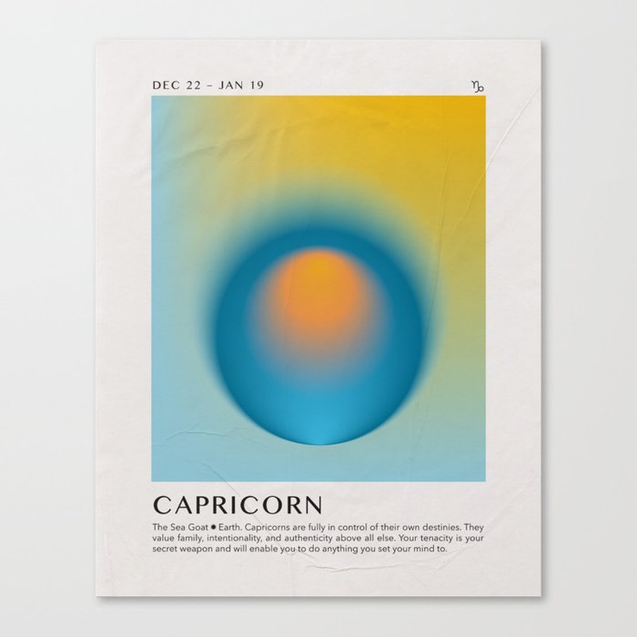 Capricorn Astrology Zodiac Aura Gradient Art Print Canvas Print