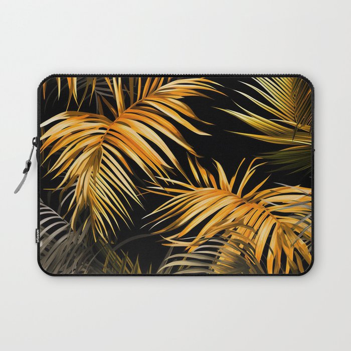 Tropical golden palm leaves  Laptop Sleeve