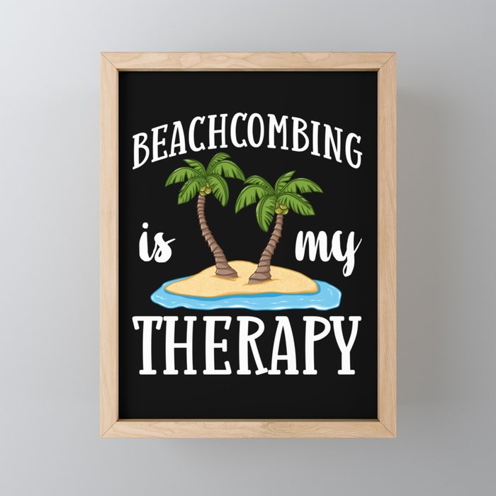 Beachcombing Sea Glass Beach Shelling Framed Mini Art Print