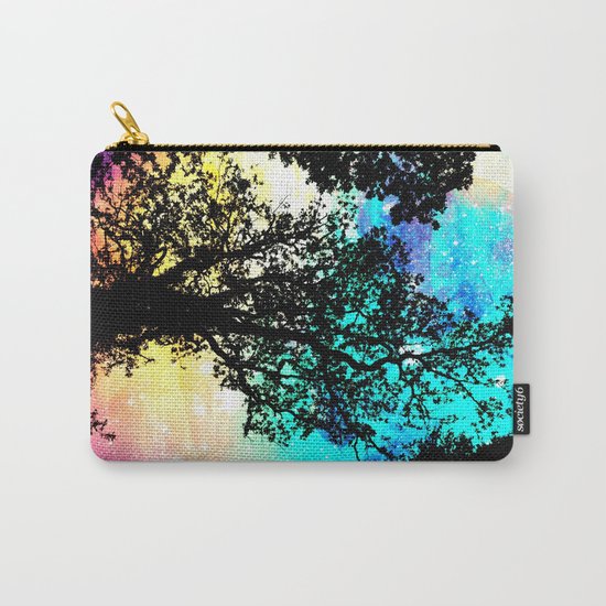 Black Trees Colorful Space bright Carry-All Pouch