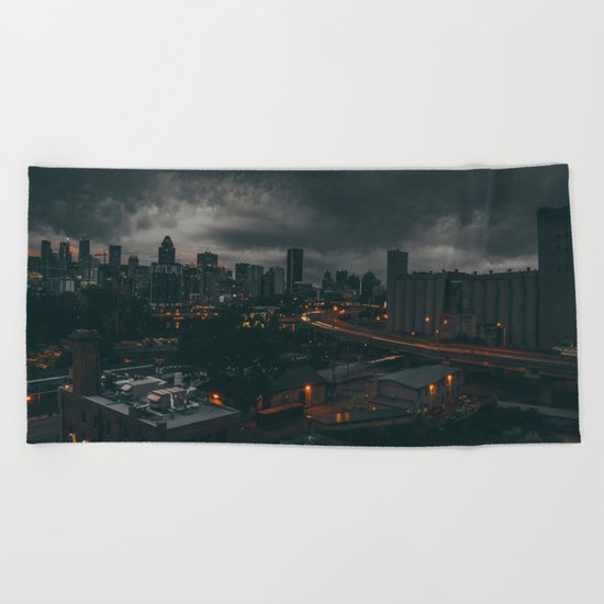 Night city Beach Towel