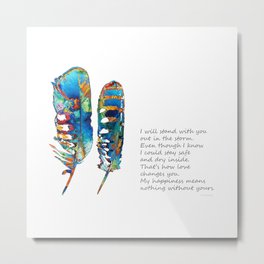 True Love Art Colorful Feathers by Sharon Cummings Metal Print