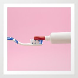 Kids toothpaste Art Print