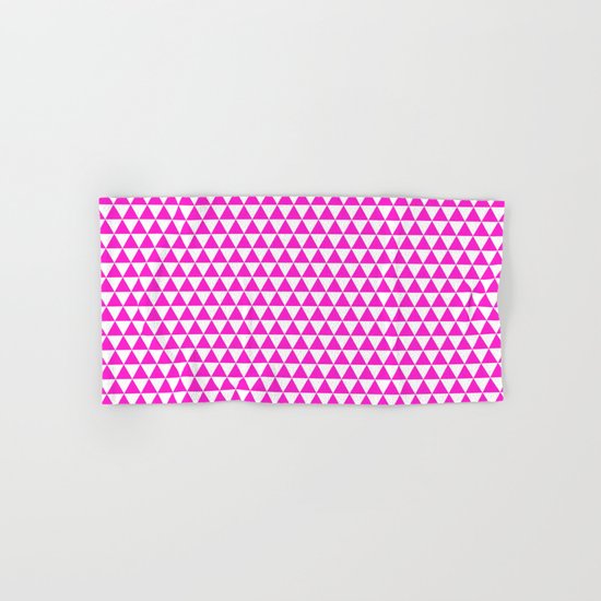 Triangles (Hot Magenta/White) Hand & Bath Towel