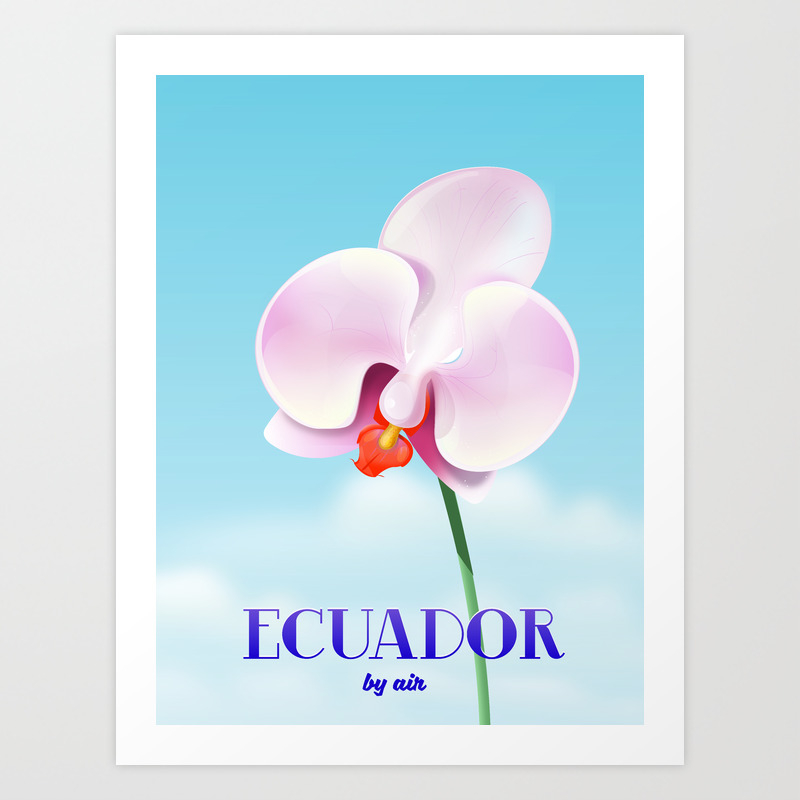 Ecuador Orchid Travel Poster Print Art Print By Nicholasgreen Society6