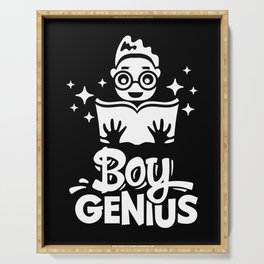 Boy Genius Back To School Kids Cute Quote Serving Tray