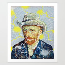 Van Gogh with Manga Thunder 01 Art Print