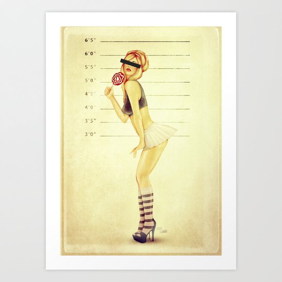 Pin Up Mugshot Art Print