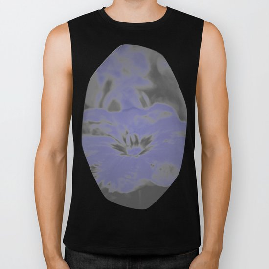Bloom in Neon Blue Biker Tank
