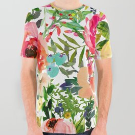 Floral Garden Collage All Over Graphic Tee