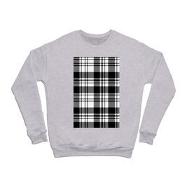 Black And White Plaid Pattern Crewneck Sweatshirt