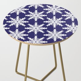 Christmas Snowflakes Blue-Magenta Side Table