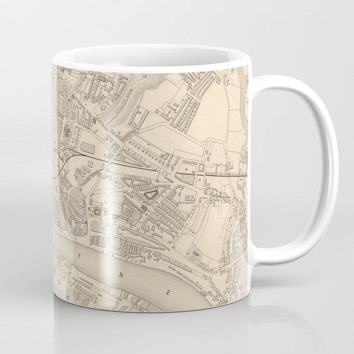 Vintage Map of Newcastle England (1851) Coffee Mug
