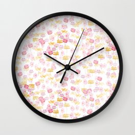 cosmos flower pattern Wall Clock