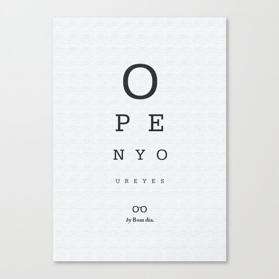 Open your eyes - Typographic Canvas Print