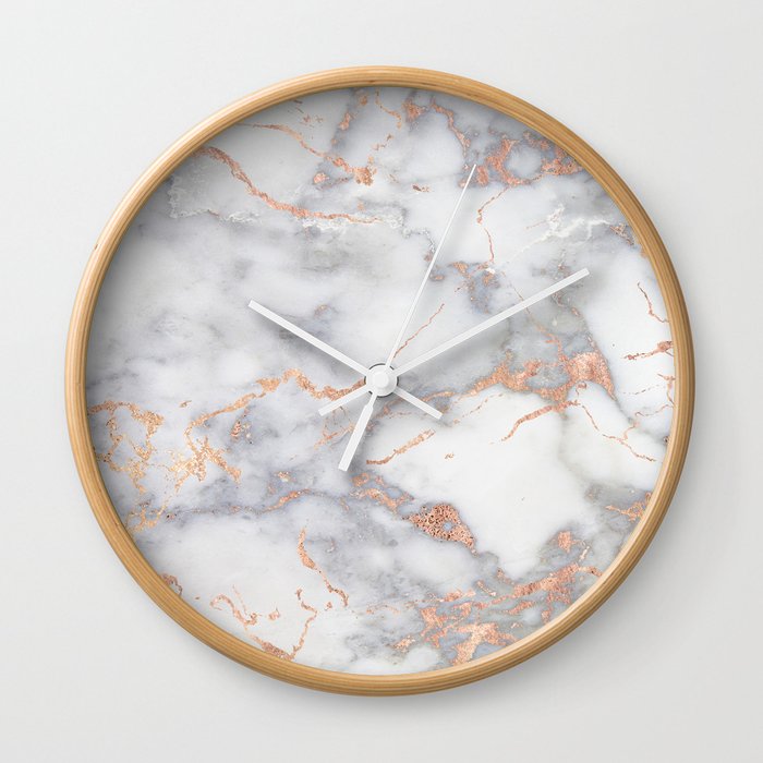 Gray Marble Rosegold Glitter Pink Metallic Foil Style Wall