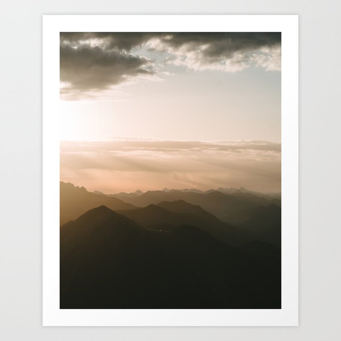 Mountain Sunrise in the german Alps - Landscape Photography Art Print