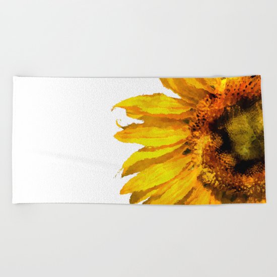 Simply a sunflower Beach Towel