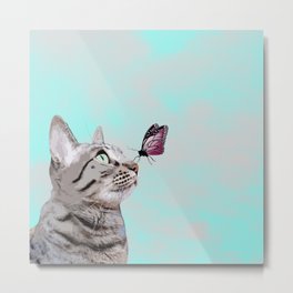 Gouda & the Butterfly Metal Print