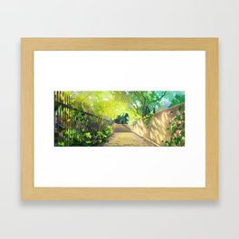 Witch exploring Forest Framed Art Print