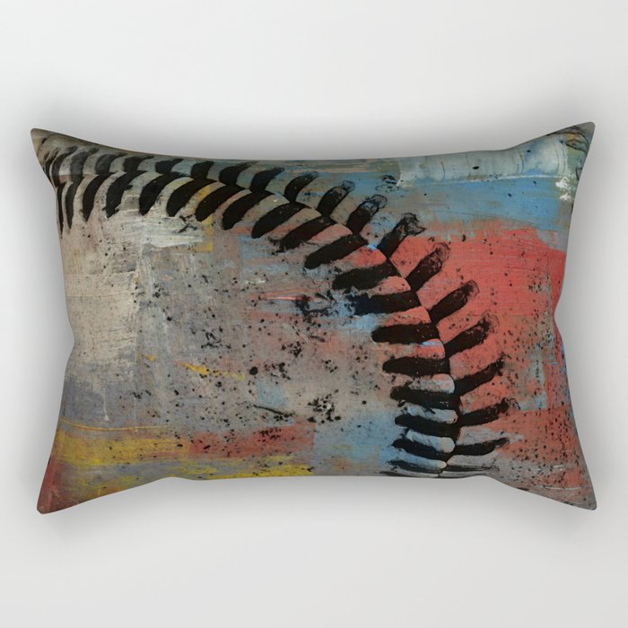Painted Baseball Rectangular Pillow