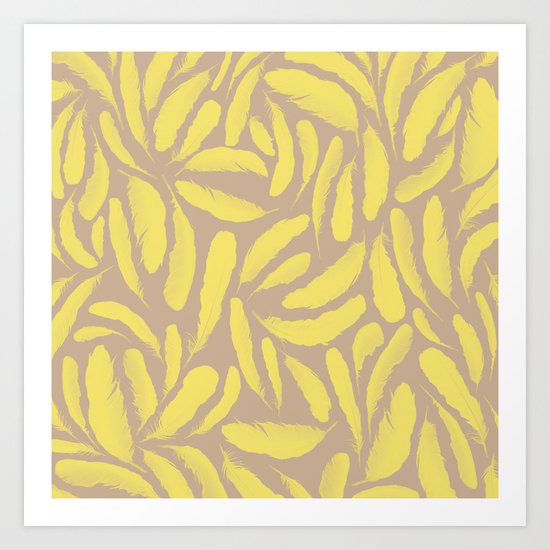Yellow Feathers Art Print