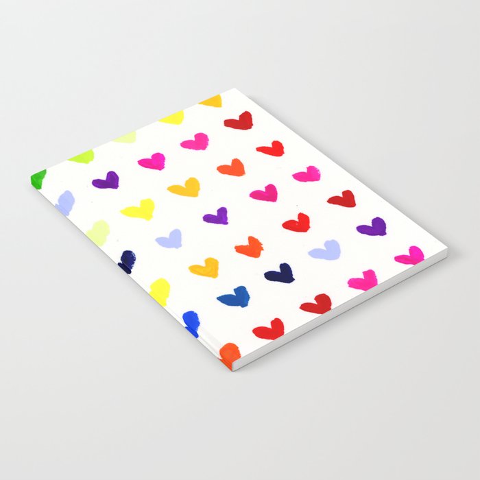 Multicolored Rainbow Hearts Notebook