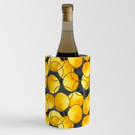 Abstract gray yellow pattern with circles Wine Chiller