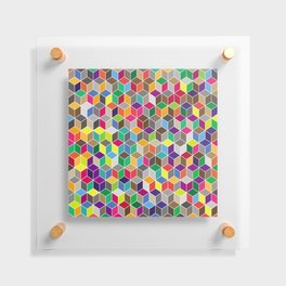 Background from cubes. Vintage illustration Floating Acrylic Print