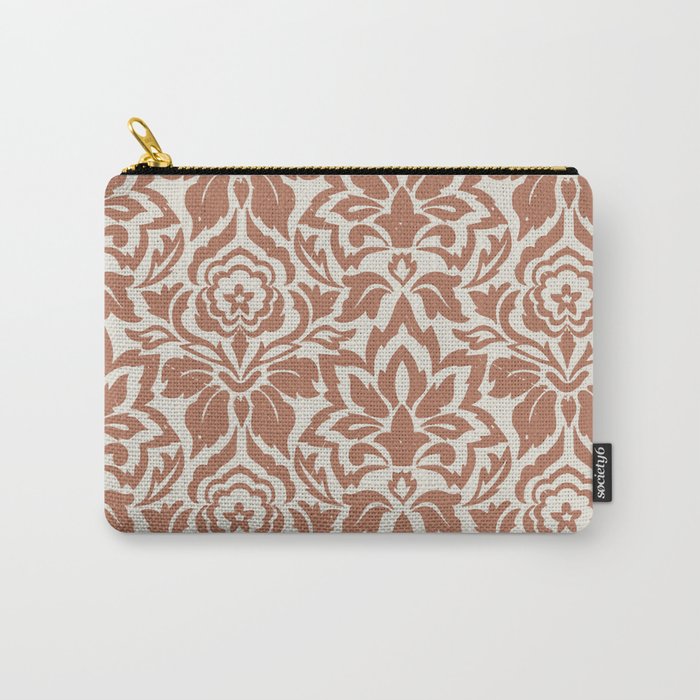 Floral Bohemian Pattern In Earthy Colors (Retro Vintage Aesthetic) Carry-All Pouch