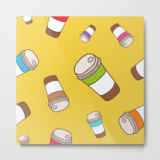 Coffee pattern Metal Print