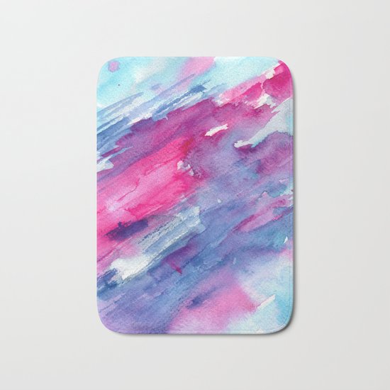 Melting colors || watercolors Bath Mat
