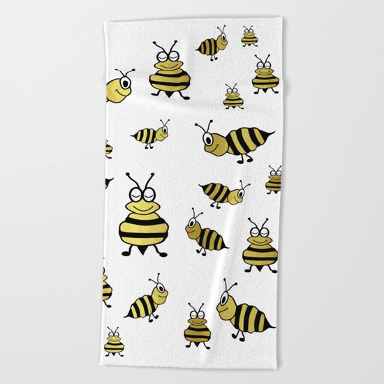 Golden Bees Beach Towel