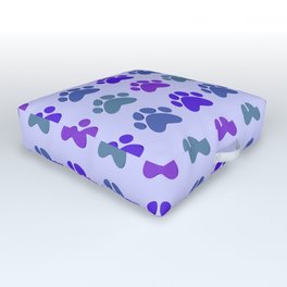 Paw Prints Pattern (Purple) Outdoor Floor Cushion