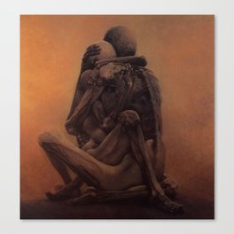 Untitled (Lovers), by Zdzisław Beksiński Canvas Print