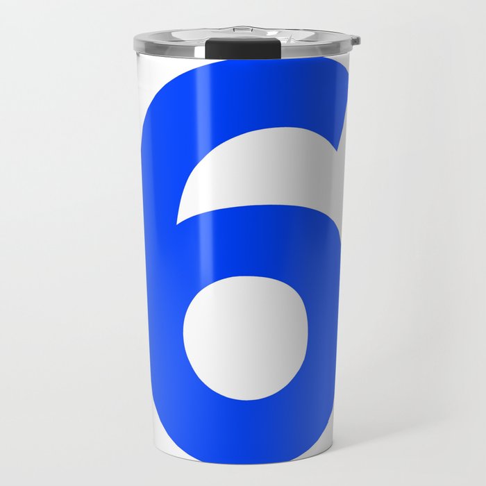 Number 6 (Blue & White) Travel Mug
