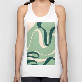 Teal Lines Abstract Unisex Tank Top