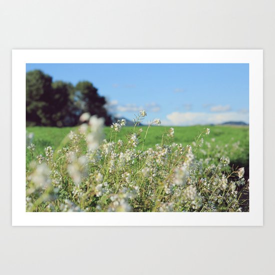among the flowers Art Print