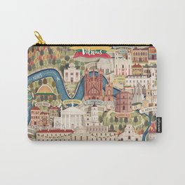 Vilnius, the capital city of Lithuania Carry-All Pouch | Aerial, Digital, Lithuania, Architecture, Europe, 2D, Flat, Cartoon, City, Capital 