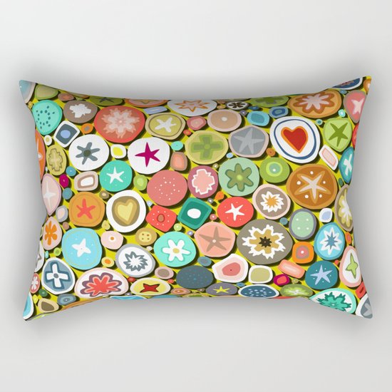 millefiori yellow Rectangular Pillow