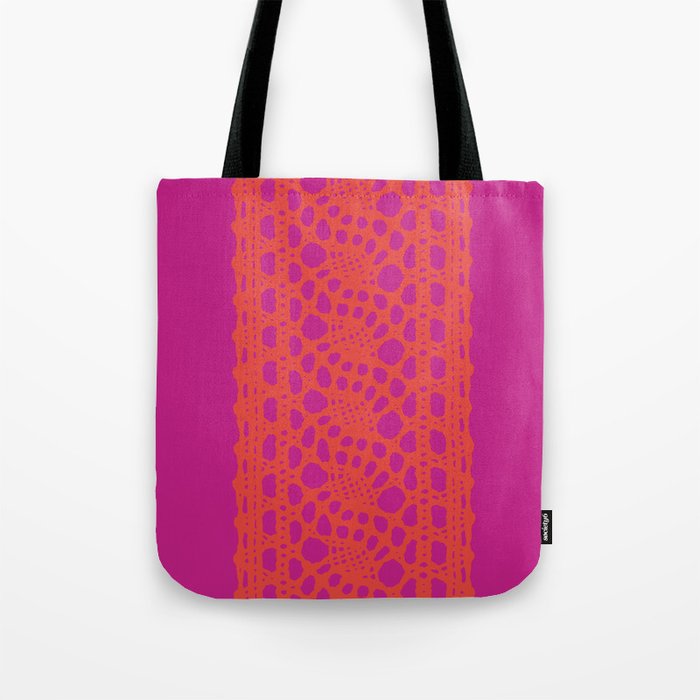 Lace in orange and pink Tote Bag