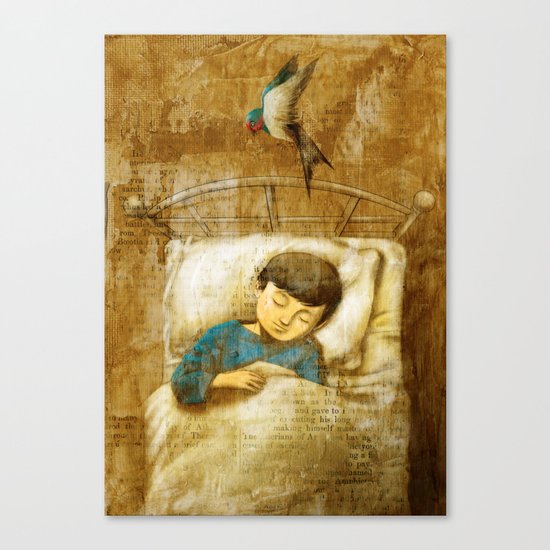 The Boy and the Swallow Canvas Print