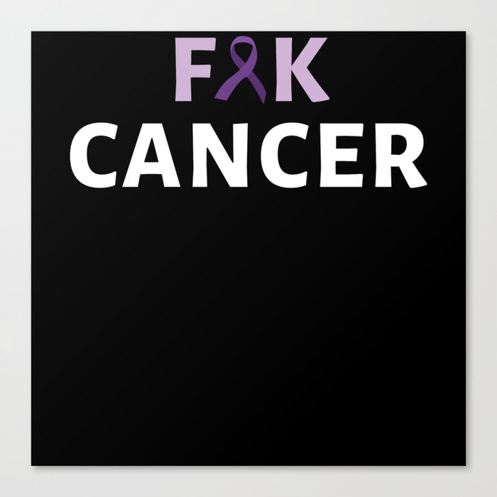F Cancer Purple Pancreatic Cancer Awareness Canvas Print