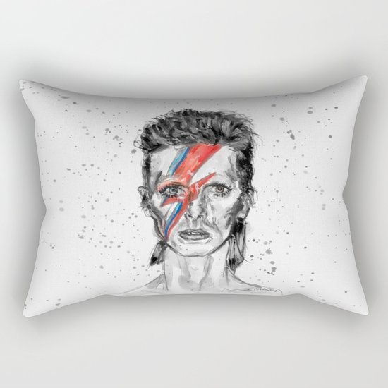 Bowie Inspired David in BW Rectangular Pillow