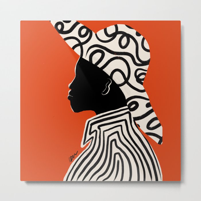 Silhouette of Style of Modern Essence Metal Print