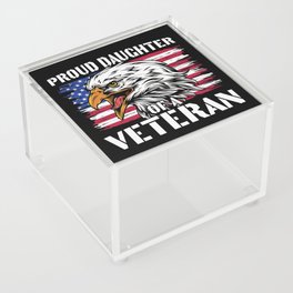 Proud Daughter Of A Veteran Patriotic Acrylic Box