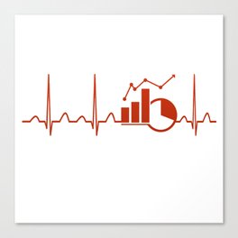 Economics Teacher Heartbeat Canvas Print