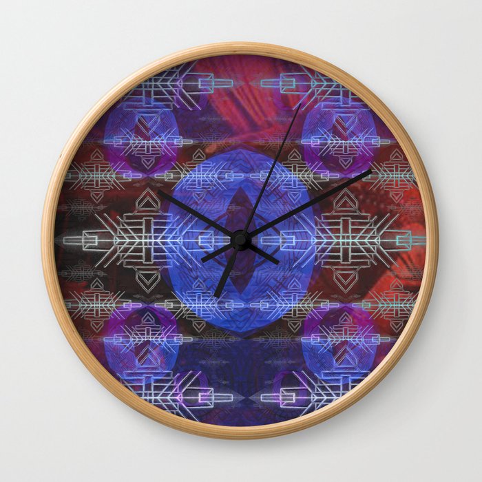 Transcendent Tribal Mandala Cloud Print Wall Clock