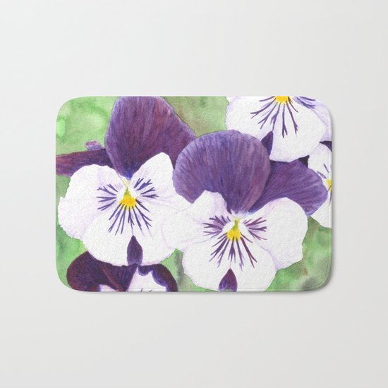 Pansies flowers Bath Mat