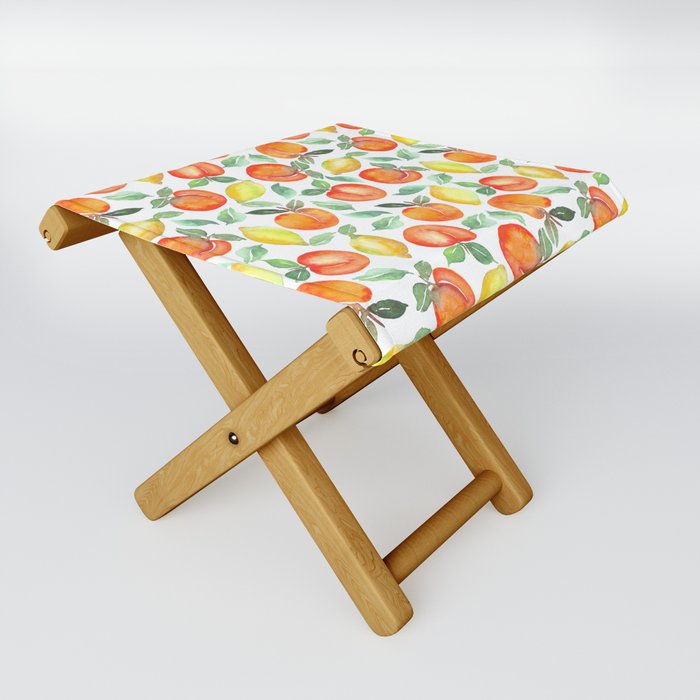 Watercolor Peaches & Lemons Folding Stool